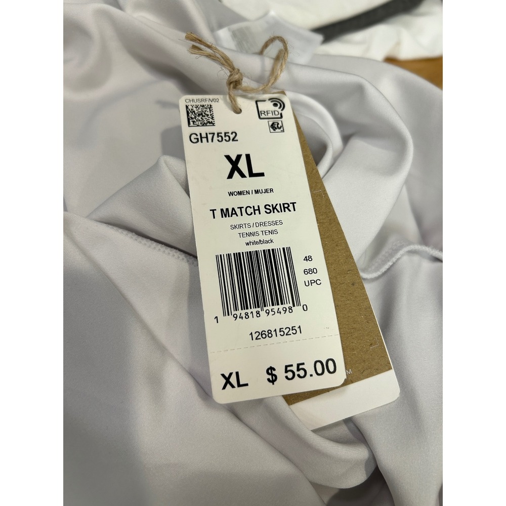 Adidas Women T Match Skirt White Tennis Skort AEROREADY GH7552 XL - Picture 7 of 10